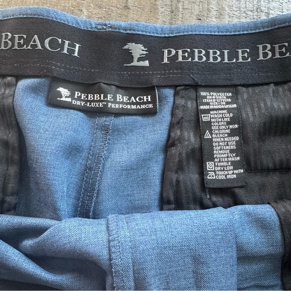 Pebble Beach Dry-Luxe Performance Shorts Blue Men's Size 38 Golf Activewear - Picture 5 of 11